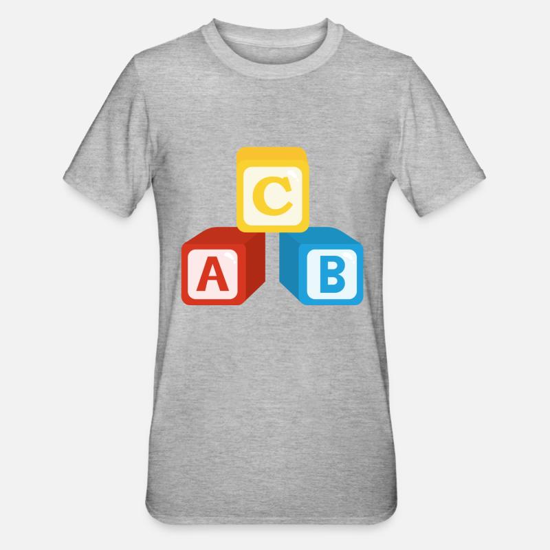 ABC Cube - T-shirt polycoton Unisexe - gris chiné