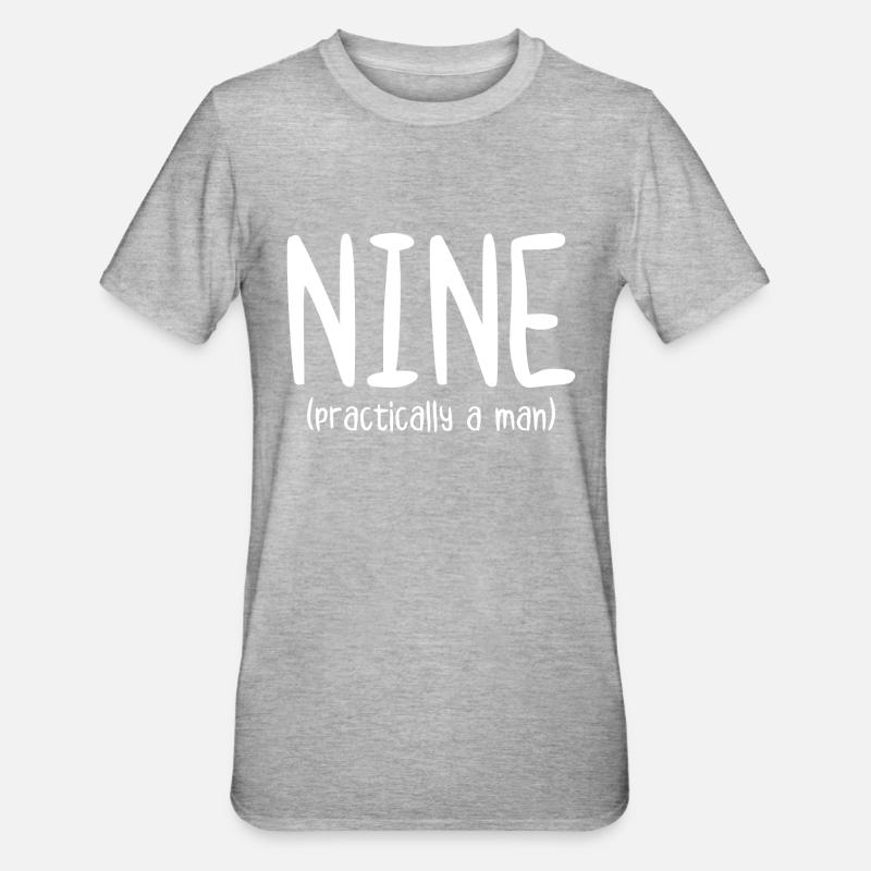 Nine Practically a Man - Unisex Polycotton T-Shirt - heather grey