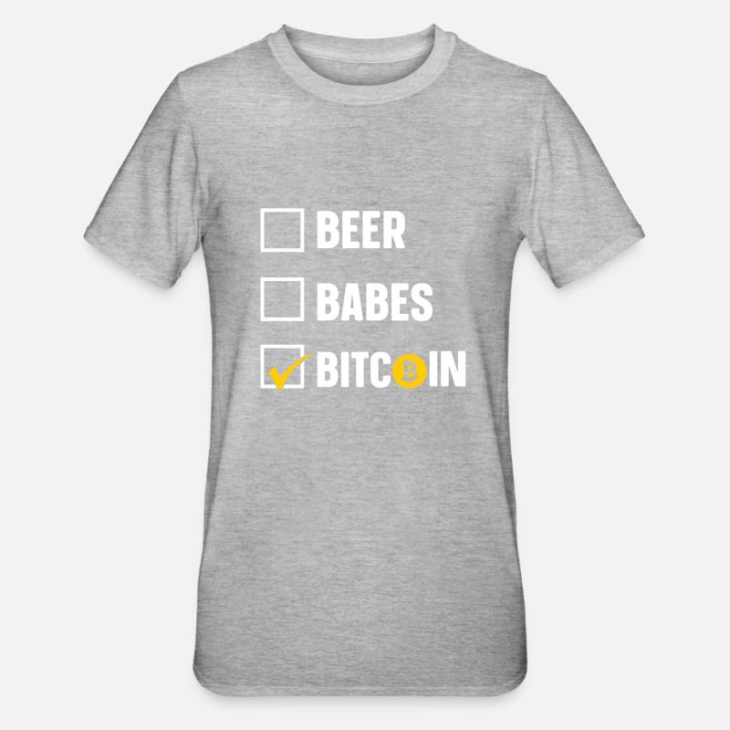 Beer Babes Bitcoin - T-shirt polycoton Unisexe - gris chiné