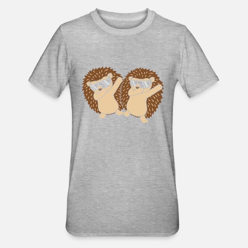 Amis Équipe dabbing Hedgehog - T-shirt polycoton Unisexe - gris chiné