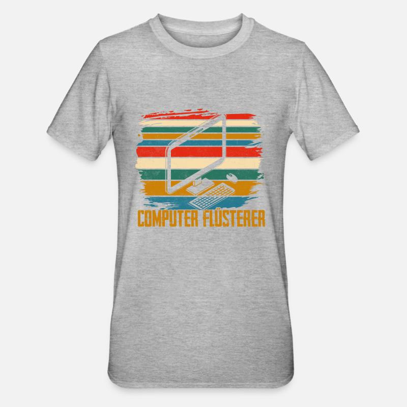 Computer Flüsterer IT Programmierer - Unisex Polycotton T-Shirt - Grau meliert