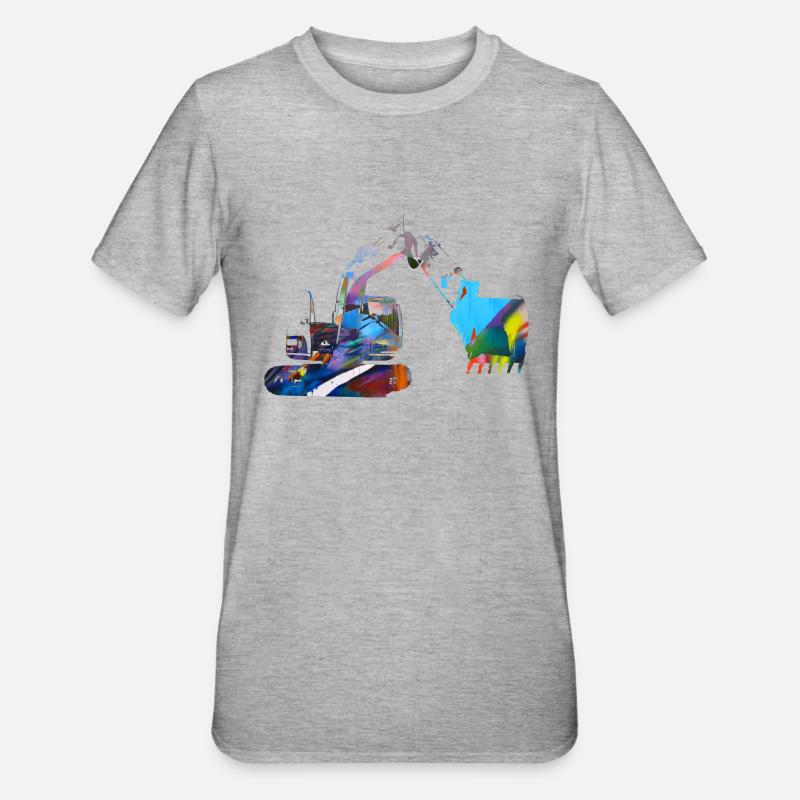 bagger,baggerfahren,baggerfahren,graffiti - Unisex Polycotton T-Shirt - Grau meliert