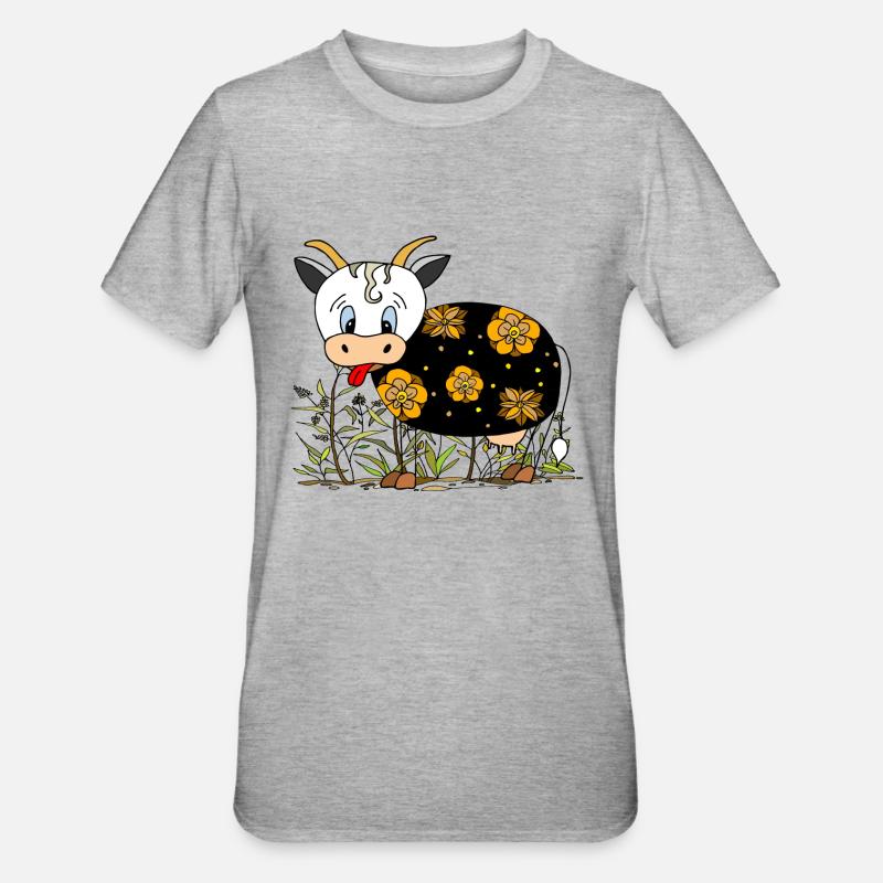 Vache - T-shirt polycoton Unisexe - gris chiné