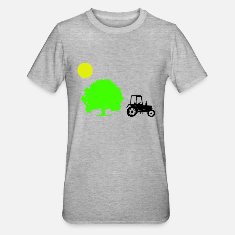traktor - Unisex Polycotton T-Shirt - Grau meliert