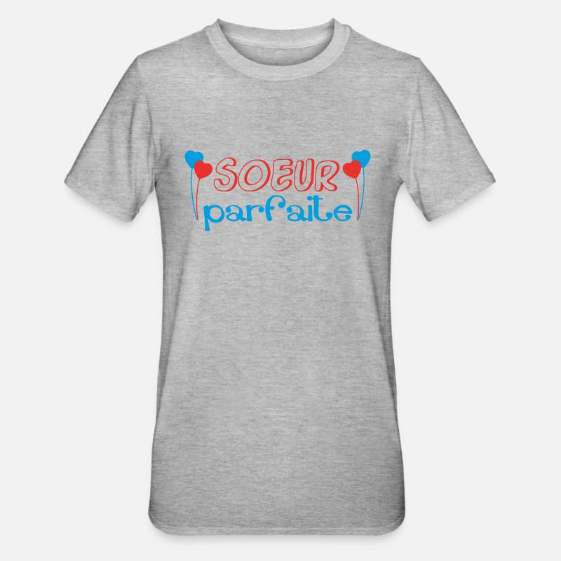 Perfekte SCHWESTER - Unisex Polycotton T-Shirt - Grau meliert