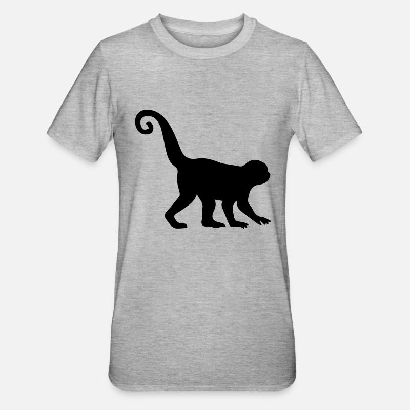Silhouette de singe - T-shirt polycoton Unisexe - gris chiné