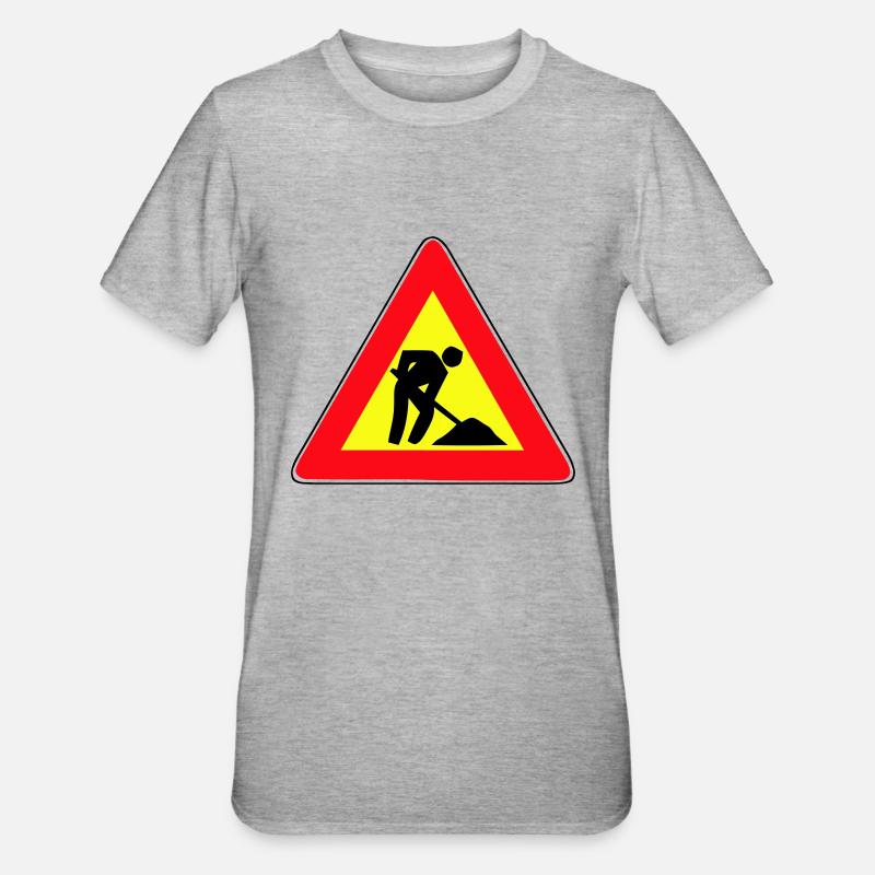 men at work - T-shirt polycoton Unisexe - gris chiné