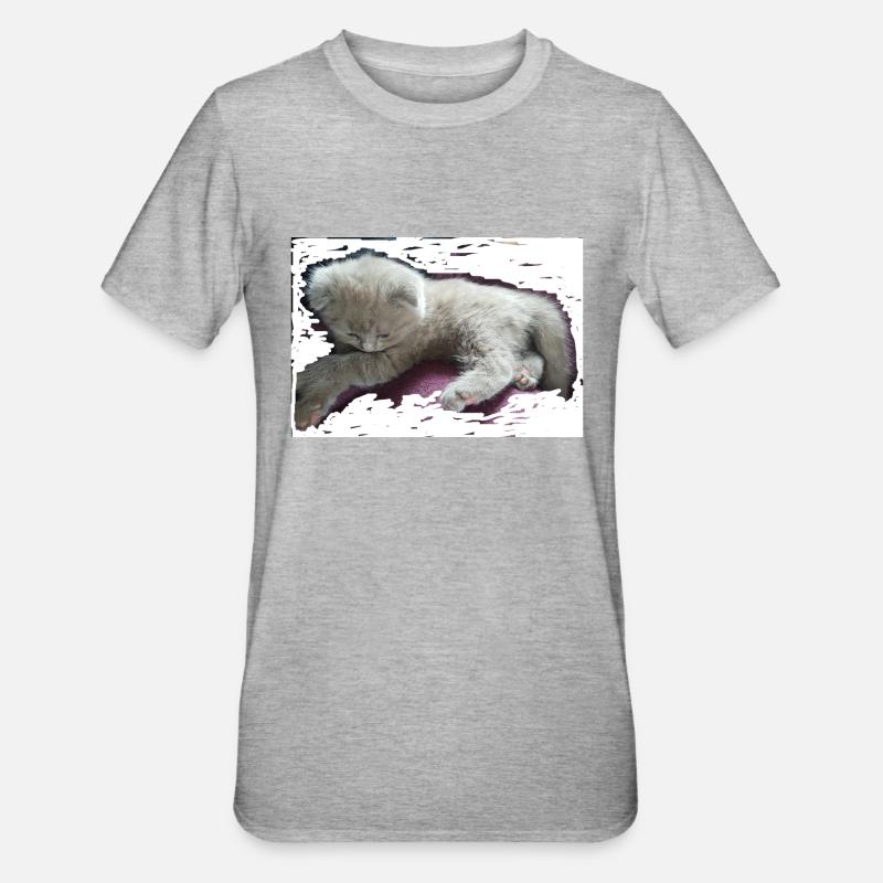 chat - T-shirt polycoton Unisexe - gris chiné