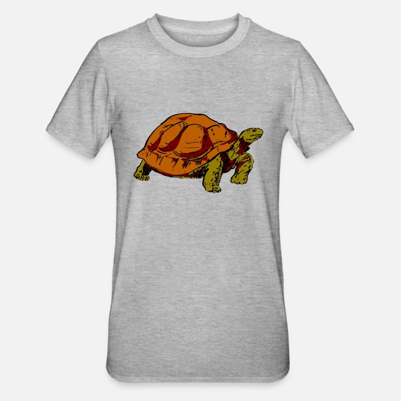 Schildkröte - Unisex Polycotton T-Shirt - Grau meliert