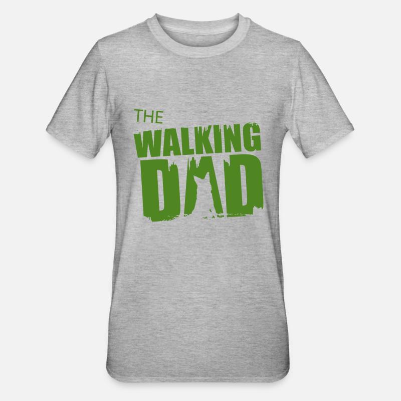 German Shepherd Walking Dad Gift Idea Father Gassi - Unisex Polycotton T-Shirt - heather grey