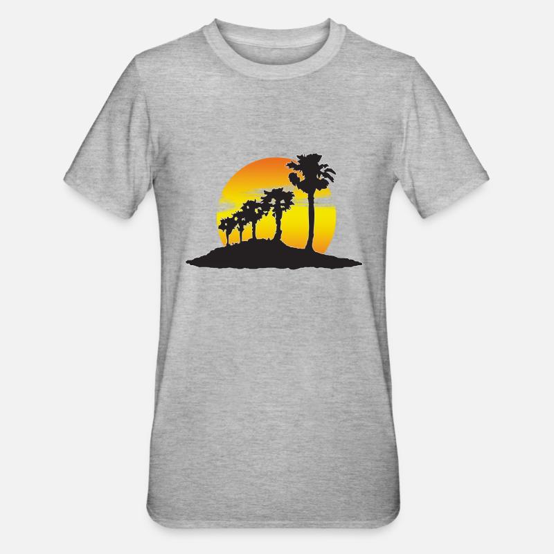 coucher de soleil - T-shirt polycoton Unisexe - gris chiné