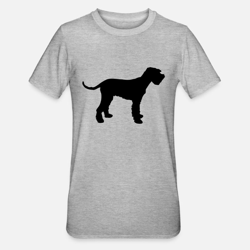 schnauzer géant - T-shirt polycoton Unisexe - gris chiné