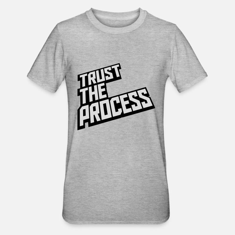 faire confiance au processus Devis - T-shirt polycoton Unisexe - gris chiné