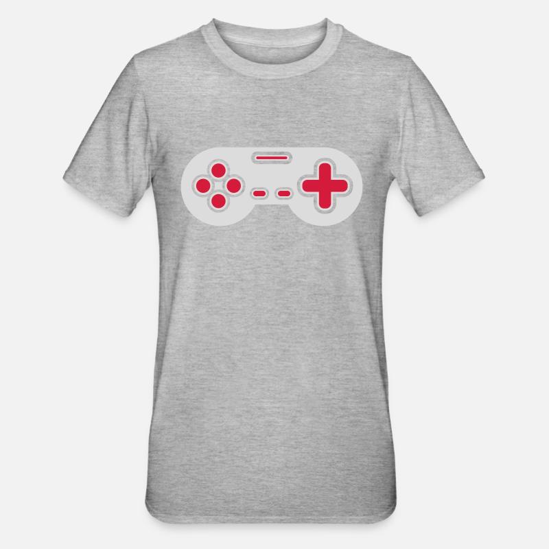 Design Retro Gamer Controller - Unisex Polycotton T-Shirt - heather grey