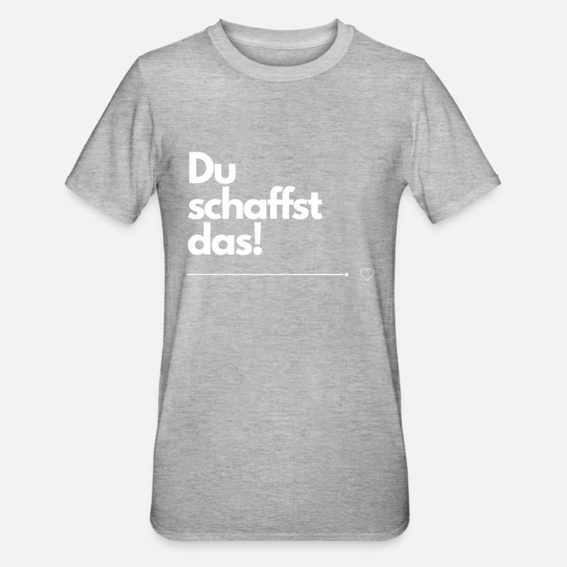 Du schaffst das! - Unisex Polycotton T-Shirt - Grau meliert
