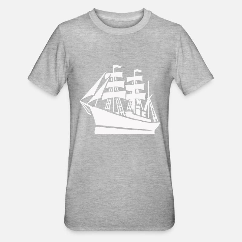 Expédition de bateaux - T-shirt polycoton Unisexe - gris chiné