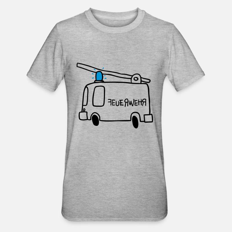Feuerwehr - Unisex Polycotton T-Shirt - Grau meliert