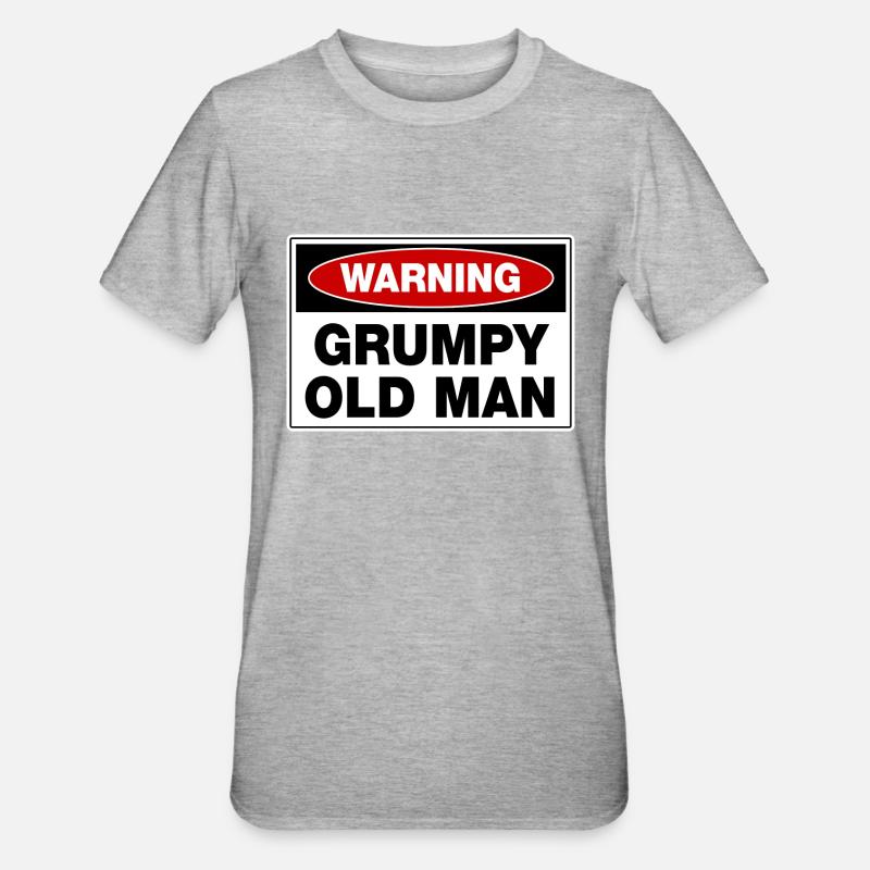 Warning Grumpy Old Man - T-shirt polycoton Unisexe - gris chiné