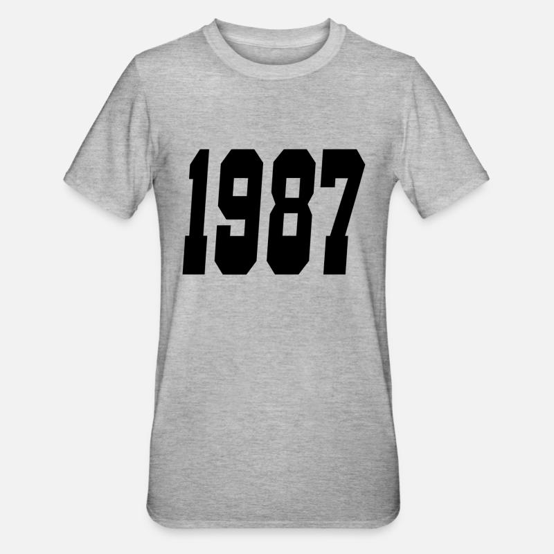 1987 - T-shirt polycoton Unisexe - gris chiné
