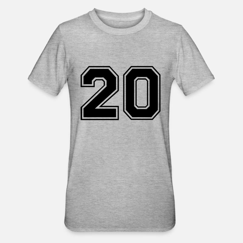 zwanzig - Unisex Polycotton T-Shirt - Grau meliert
