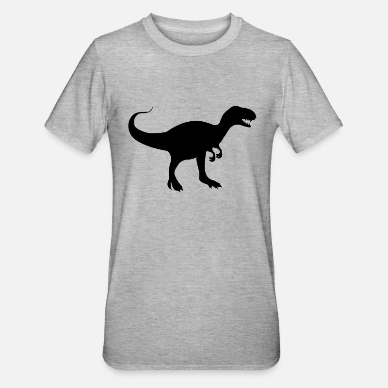 dinosaurier_rex - Unisex Polycotton T-Shirt - Grau meliert
