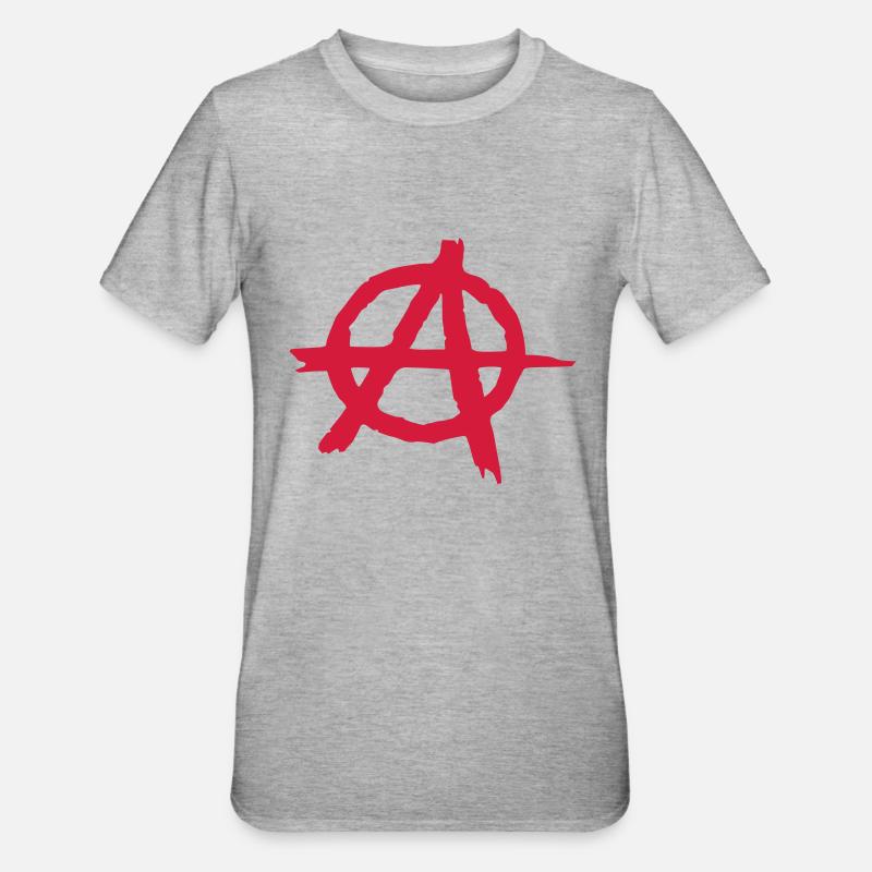 Anarchy__V001 - T-shirt polycoton Unisexe - gris chiné