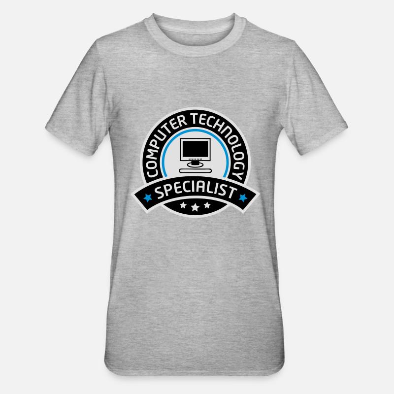 computer technology specialist - Unisex Polycotton T-Shirt - Grau meliert