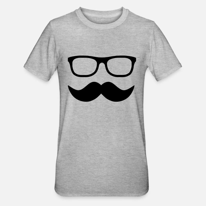 moustache - T-shirt polycoton Unisexe - gris chiné
