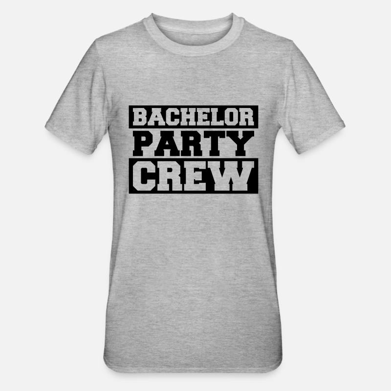 Bachelor Party Crew Design - T-shirt polycoton Unisexe - gris chiné
