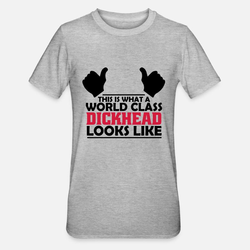 world class dickhead - Unisex Polycotton T-Shirt - heather grey