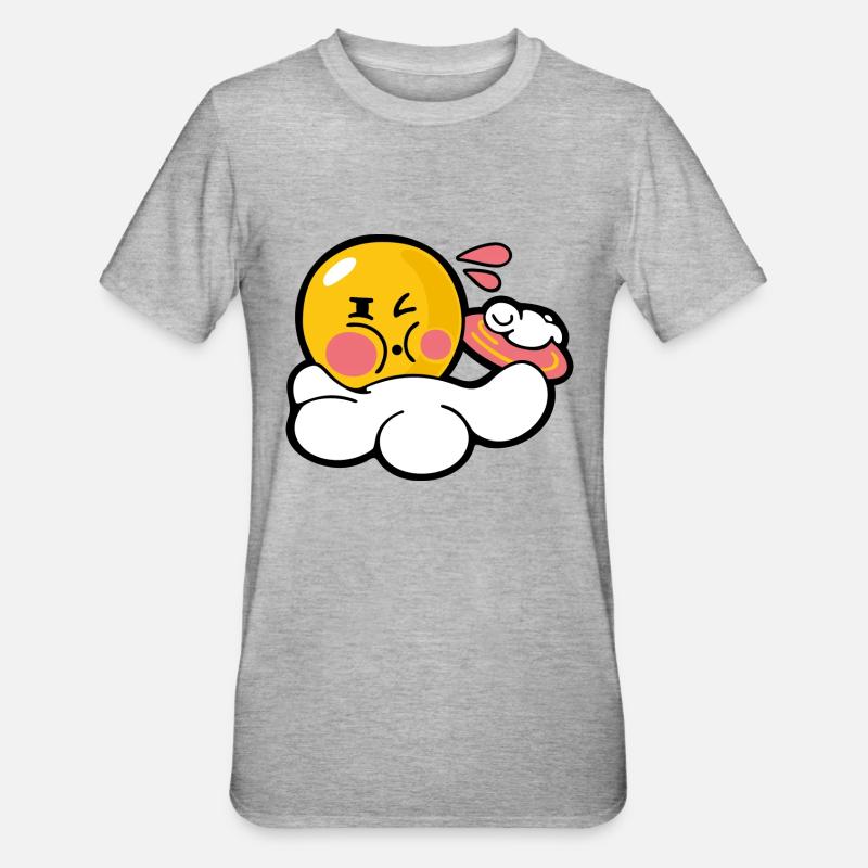 Smiley Discus - T-shirt polycoton Unisexe - gris chiné