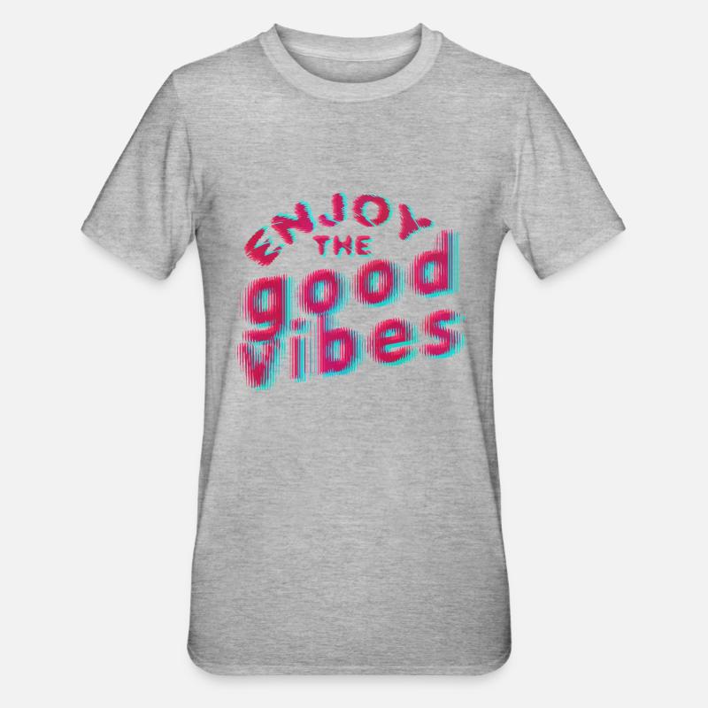 Good Vibes (lettering) 01 - Unisex Polycotton T-Shirt - heather grey