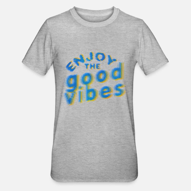 Good Vibes (lettering) 02 - Unisex Polycotton T-Shirt - heather grey