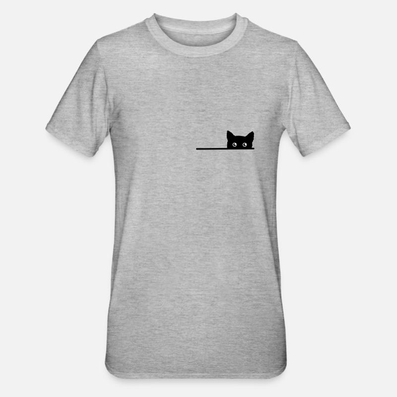 Chat de poche Chat - T-shirt polycoton Unisexe - gris chiné
