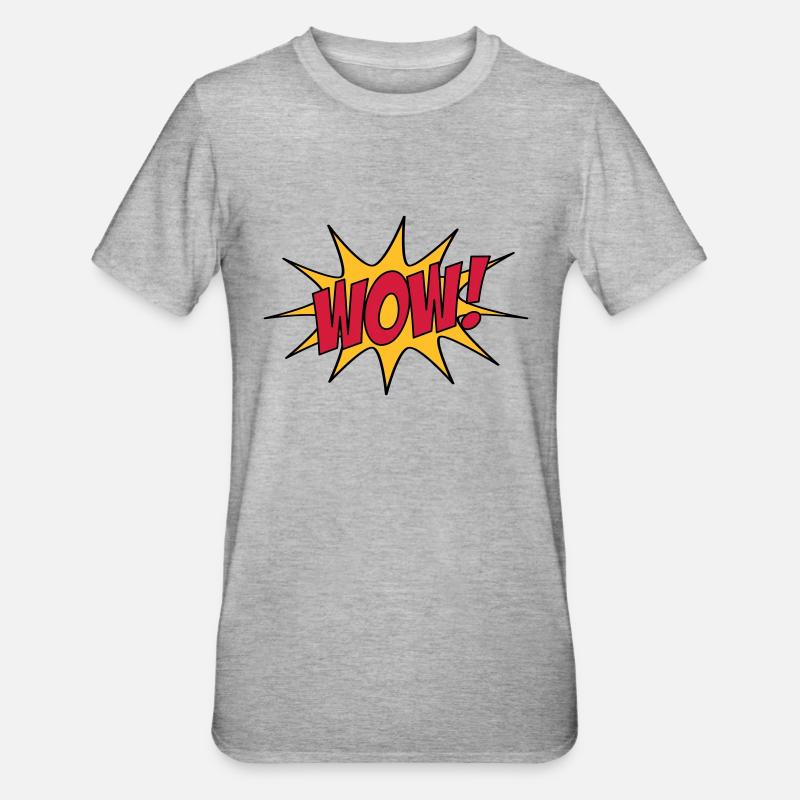 WOW! - Unisex Polycotton T-Shirt - heather grey