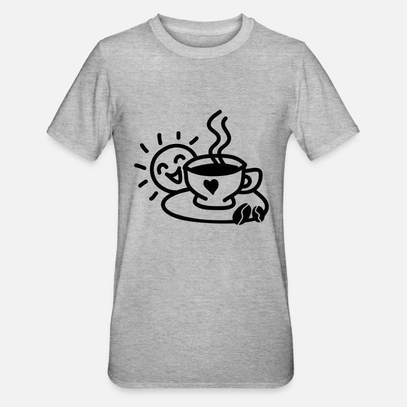 Tasse à café amour - T-shirt polycoton Unisexe - gris chiné