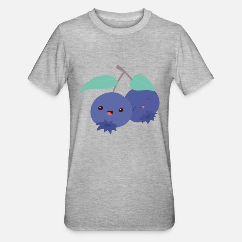 Blaubeeren - Unisex Polycotton T-Shirt - Grau meliert