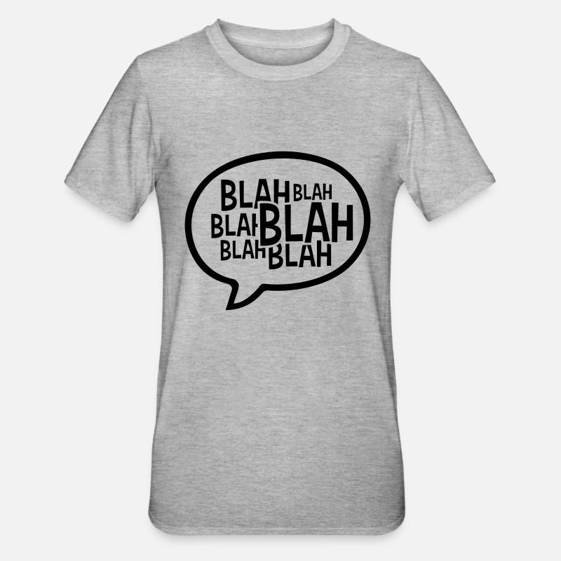 Comic speech bubble blah - Unisex Polycotton T-Shirt - heather grey