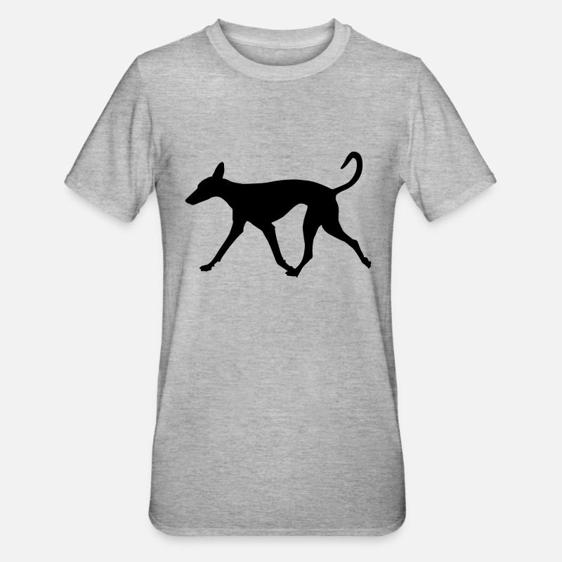 Podenco running relaxed - Unisex Polycotton T-Shirt - Grau meliert