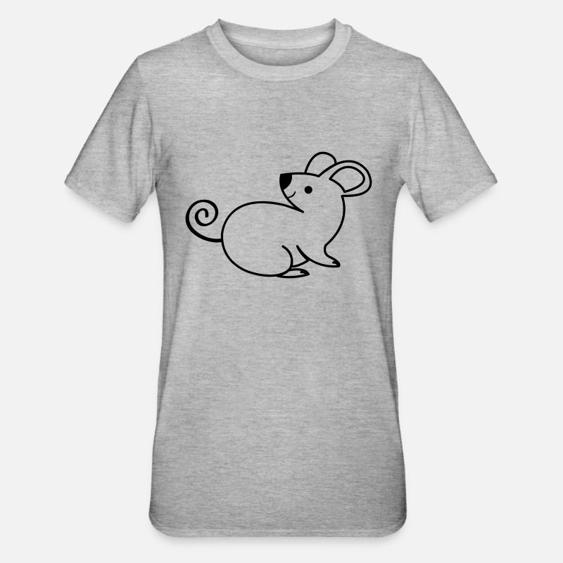 Mouse - Unisex Polycotton T-Shirt - heather grey