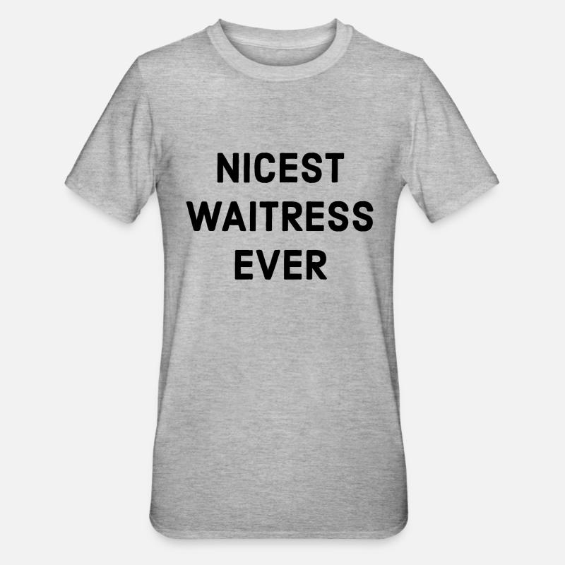 Freundlichste Kellnerin Spruch - Unisex Polycotton T-Shirt - Grau meliert