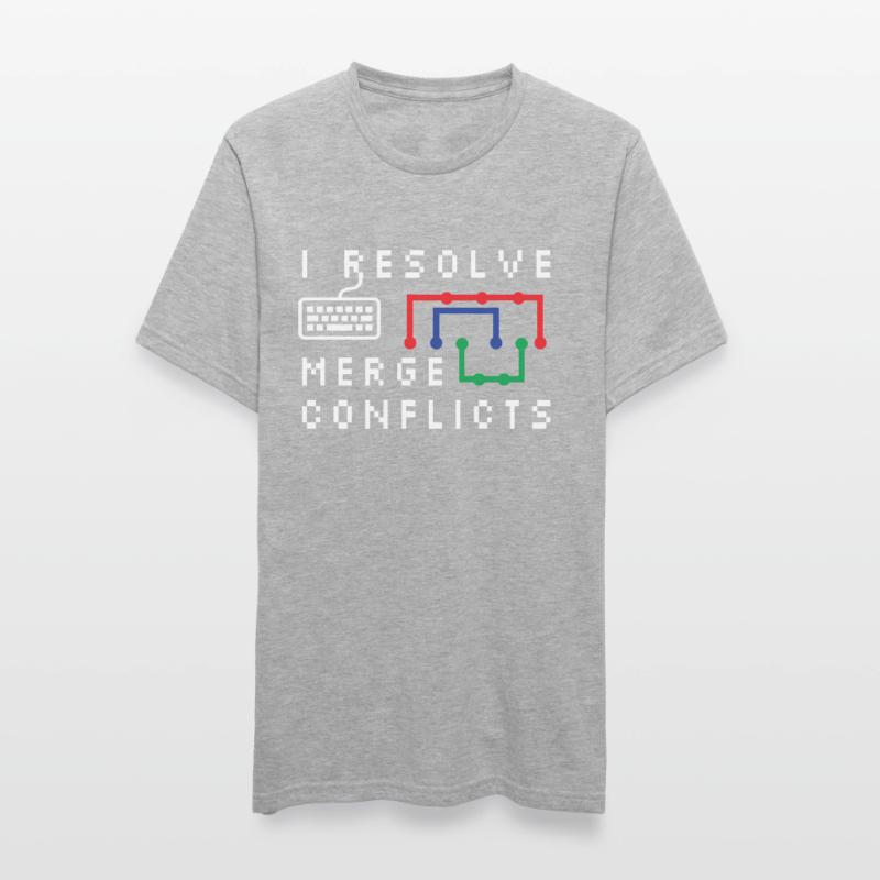 I Resolve Merge Conflicts Coding Programming Devel Unisex Polycotton T-Shirt