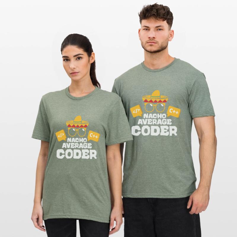 Nacho Average Coder Coding Taco Mexican Programmer Unisex Polycotton T-Shirt