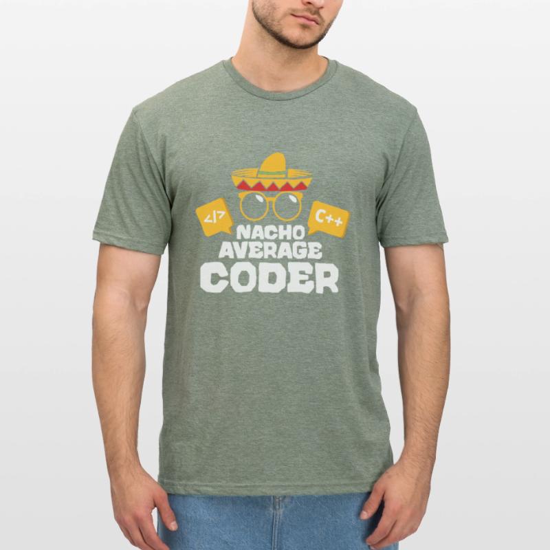 Nacho Average Coder Coding Taco Mexican Programmer Unisex Polycotton T-Shirt