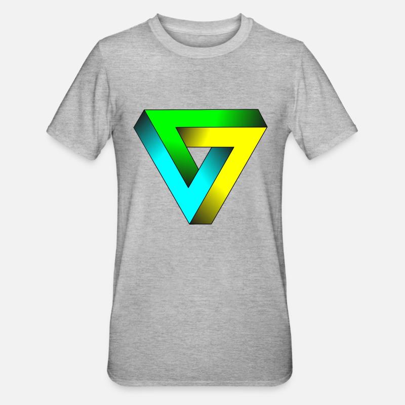 triangle impossible - T-shirt polycoton Unisexe - gris chiné