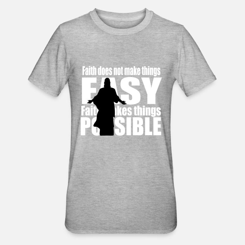Citation de foi - T-shirt polycoton Unisexe - gris chiné