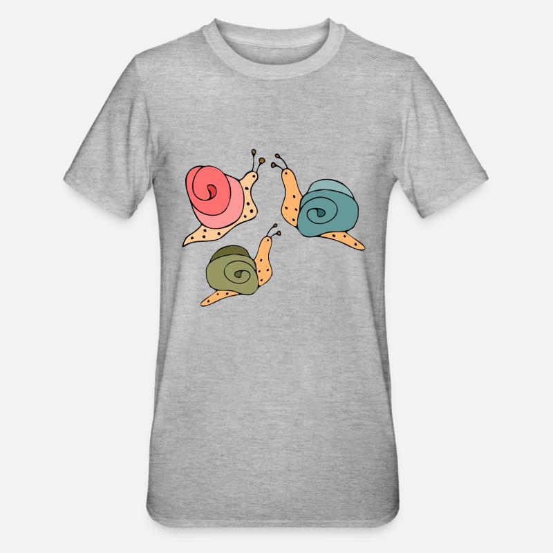 Escargots - T-shirt polycoton Unisexe - gris chiné
