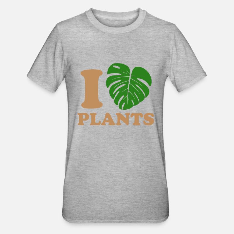 fall plants - T-shirt polycoton Unisexe - gris chiné