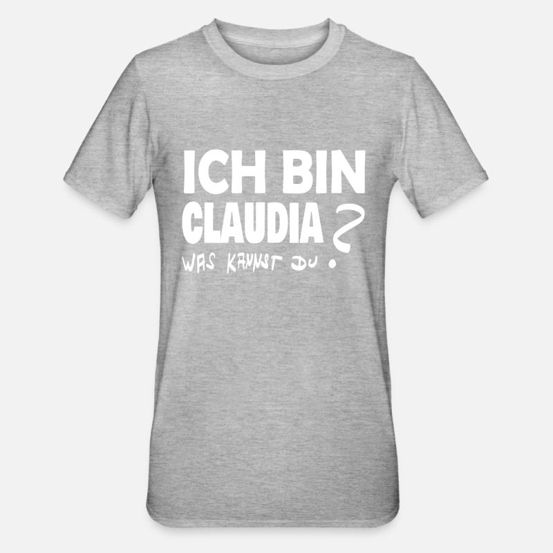 claudia - Unisex Polycotton T-Shirt - Grau meliert