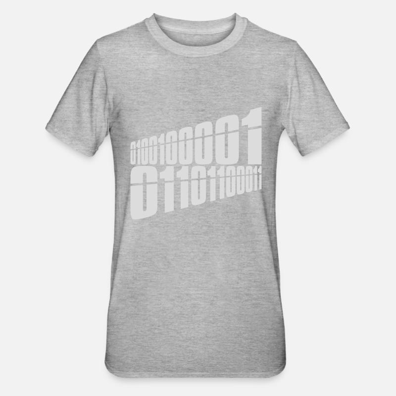 Binary Code Program Language - Unisex Polycotton T-Shirt - heather grey